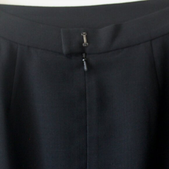 DKNY Vintage 90's 100% Wool Black Professional Flowy Midi Skirt 4 - Picture 4 of 7